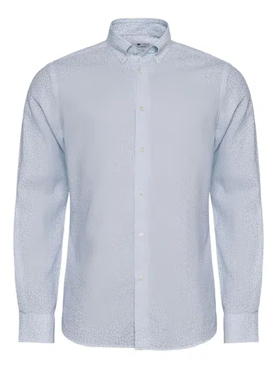 Loja Das Meias Button-down Print Shirt In Blue