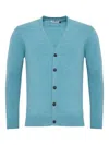Loja Das Meias Button V-neck Cardigan In Blue