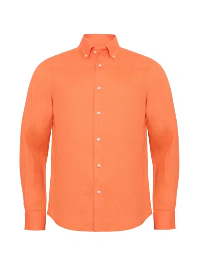 Loja Das Meias Button-down Long-sleeve Shirt In Orange
