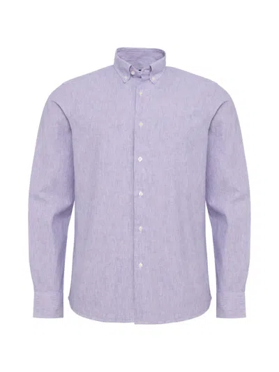 Loja Das Meias Button-down-collar Striped Shirt In Purple