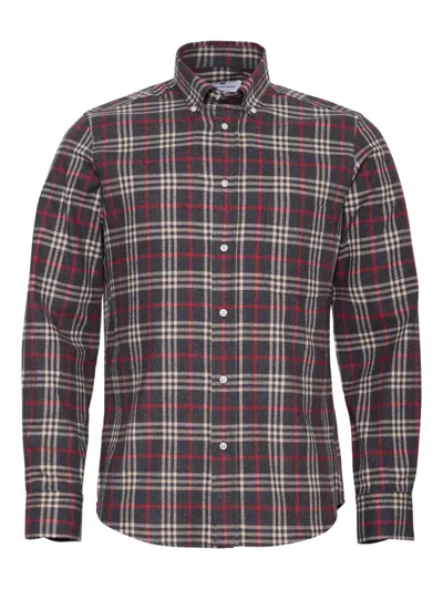 Loja Das Meias Buttoned Check-pattern Shirt In Burgundy