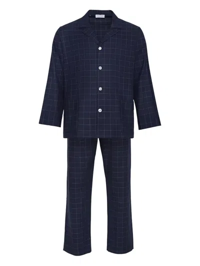 Loja Das Meias Buttoned Checked Pyjama In Blue