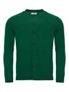 Loja Das Meias Buttoned V-neck Cardigan In Green