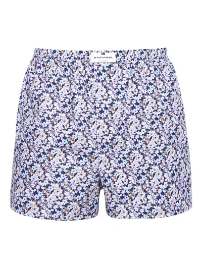 Loja Das Meias Floral-print Boxer In Blue