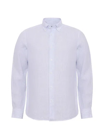 Loja Das Meias Vertical-stripe Button-down Shirt In White