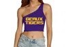 Lojo Collegiate Apparel Lsu Purple One Shoulder Top In Purple
