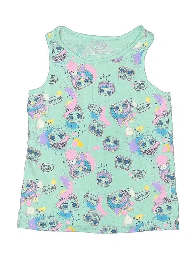 Pre-owned Lol Surprise Kids' Tank Top Green Keyhole Neckline Tops
