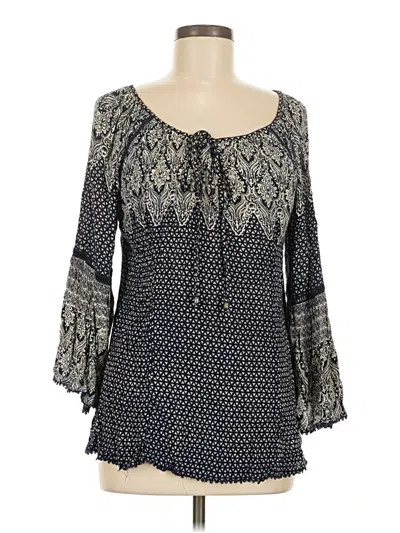 Pre-owned Lola 3/4 Sleeve Blouse In Black