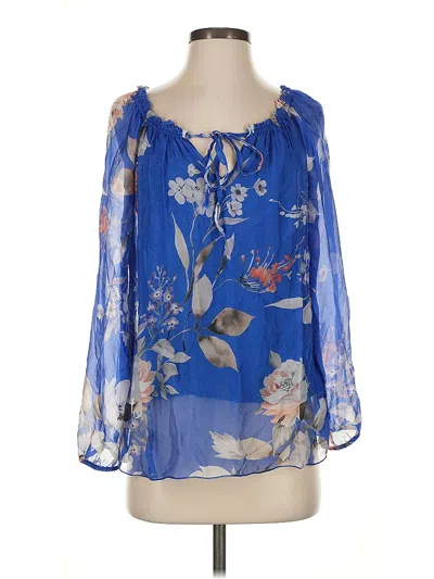 Pre-owned Lola 3/4 Sleeve Blouse In Blue