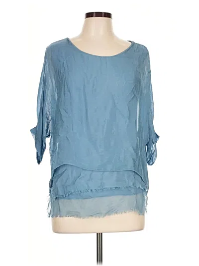 Pre-owned Lola 3/4 Sleeve Blouse In Blue