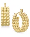 Lola Ade 14k Gold-plated Medium Triple-row Beaded Hoop Earrings In Gold