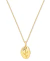 Lola Ade 18k Gold-plated Stainless Steel Flower-etched Pendant Necklace, 20" + 2-1/2" Extender In Gold