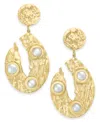 Lola Ade 18k Gold-plated Sterling Silver Hammered Imitation Pearl Drop Earrings In Gold