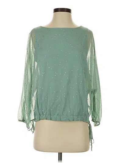 Lola And Sophie 3/4 Sleeve Blouse In Green
