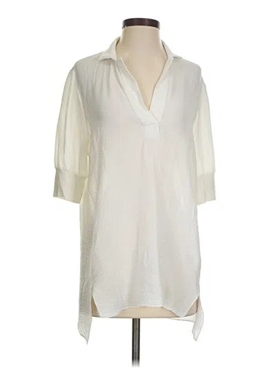 Pre-owned Lola And Sophie 3/4 Sleeve Blouse In White
