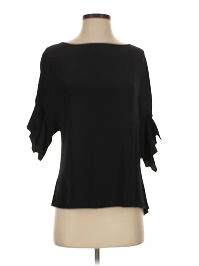 Pre-owned Lola And Sophie 3/4 Sleeve Top Black Boatneck Tops