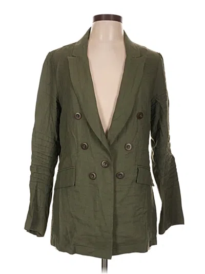 Pre-owned Lola And Sophie 3/4 Sleeve Top Green Square Neckline Tops