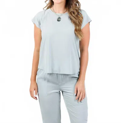Lola And Sophie Alondra Cap Sleeve Tee In Mineral In Blue