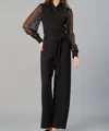 Lola And Sophie Belted Ponte Pant In Black In Black