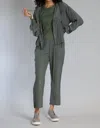 Lola And Sophie D-satin Cropped Hoodie In Olivey