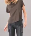 Lola And Sophie Drop Shoulder Hybrid T-shirt In Moss