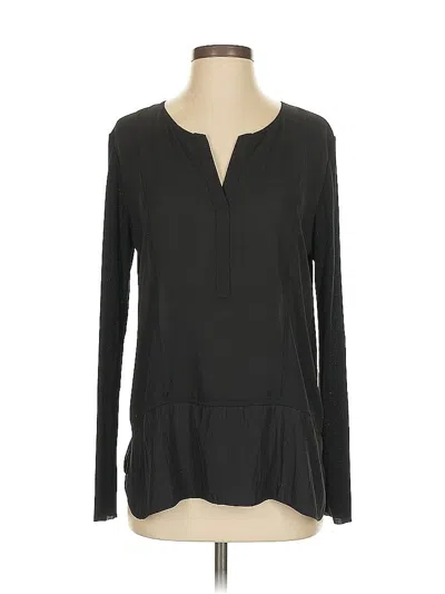 Pre-owned Lola And Sophie Long Sleeve Blouse In Black