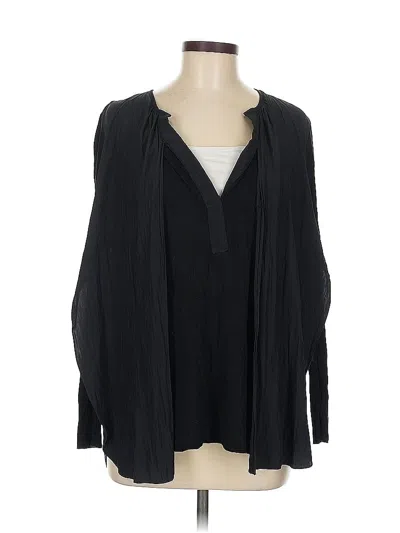 Pre-owned Lola And Sophie Long Sleeve Blouse In Black