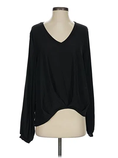 Pre-owned Lola And Sophie Long Sleeve Blouse In Black