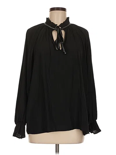 Pre-owned Lola And Sophie Long Sleeve Blouse In Black