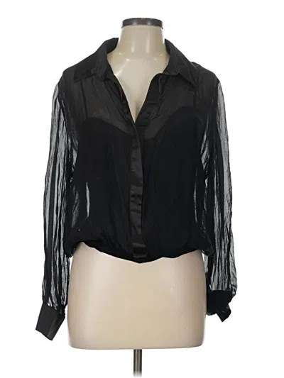 Pre-owned Lola And Sophie Long Sleeve Blouse In Black