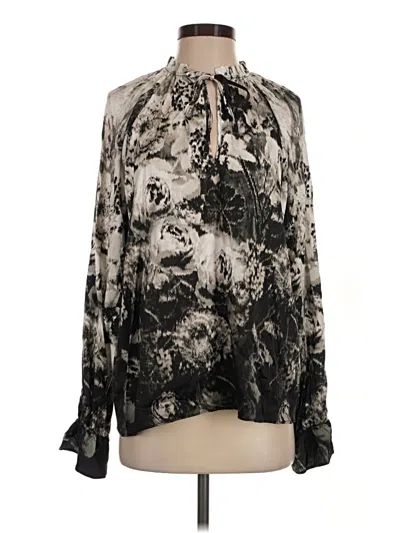 Pre-owned Lola And Sophie Long Sleeve Blouse In Black