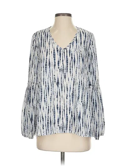 Pre-owned Lola And Sophie Long Sleeve Blouse In Blue