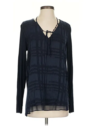 Pre-owned Lola And Sophie Long Sleeve Blouse In Blue