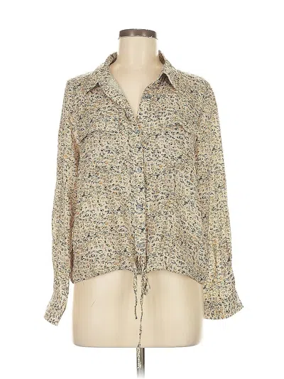 Pre-owned Lola And Sophie Long Sleeve Blouse In Brown