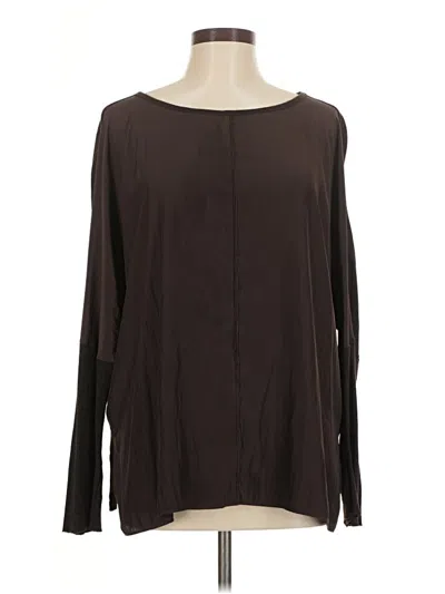 Pre-owned Lola And Sophie Long Sleeve Blouse In Brown