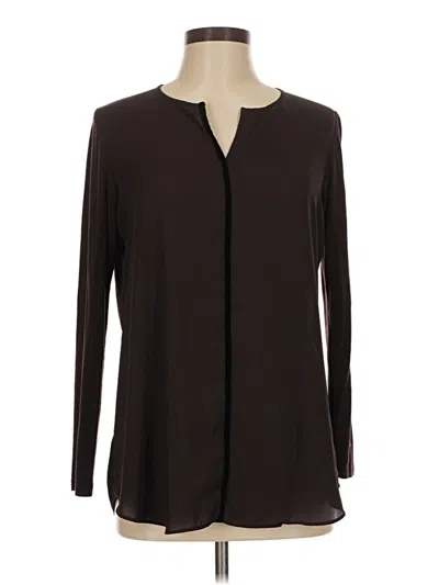 Pre-owned Lola And Sophie Long Sleeve Blouse In Brown