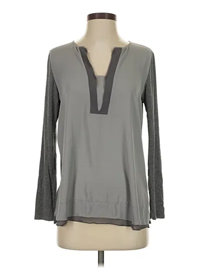 Pre-owned Lola And Sophie Long Sleeve Blouse In Gray