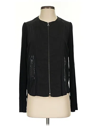 Pre-owned Lola And Sophie Long Sleeve Top Black Keyhole Neckline Tops
