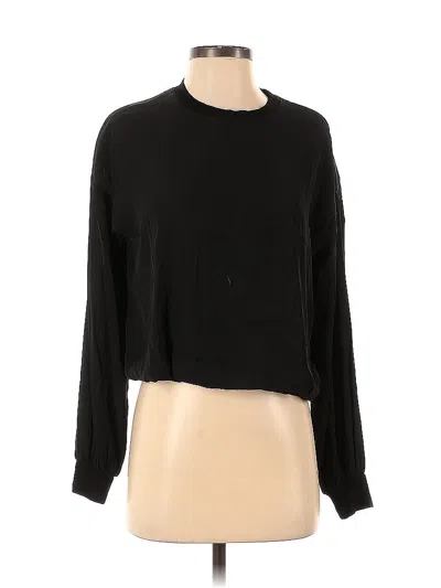 Pre-owned Lola And Sophie Long Sleeve Top Black Mock Neckline Tops
