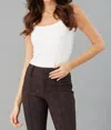 Lola And Sophie Lux Ponte Tank Top In Eggshell In White
