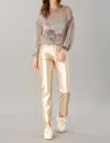 LOLA AND SOPHIE PRINTED CHIFFON TWOFER IN GRAY