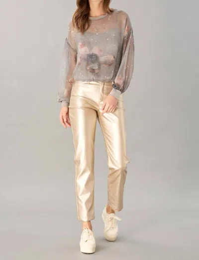 Lola And Sophie Printed Chiffon Twofer In Gray