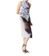 Lola And Sophie Printed Funnel Neck Maxi Dress In Purple In Purple