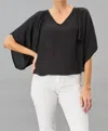 Lola And Sophie Satin Bolero In Black In Black