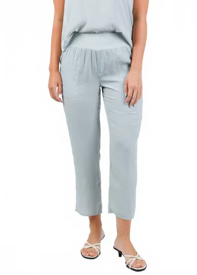 Lola And Sophie Satin Crop Pants In Mineral In Blue