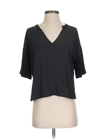 Pre-owned Lola And Sophie Short Sleeve Blouse In Black