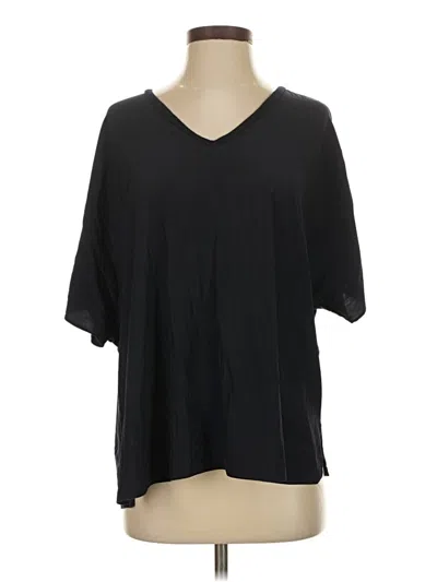 Pre-owned Lola And Sophie Short Sleeve Blouse In Black