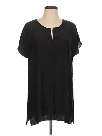 Pre-owned Lola And Sophie Short Sleeve Henley Shirt In Black