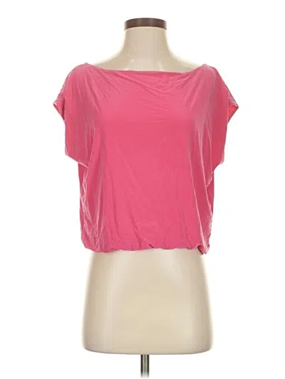 Pre-owned Lola And Sophie Short Sleeve Top Pink Scoop Neck Tops