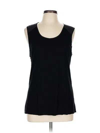 Pre-owned Lola And Sophie Sleeveless Top Black Scoop Neck Tops